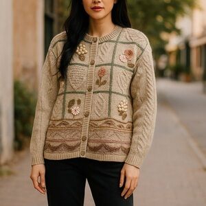 New with Tags Vintage Shenanigans® Granny Sweater, Knitted by Hand